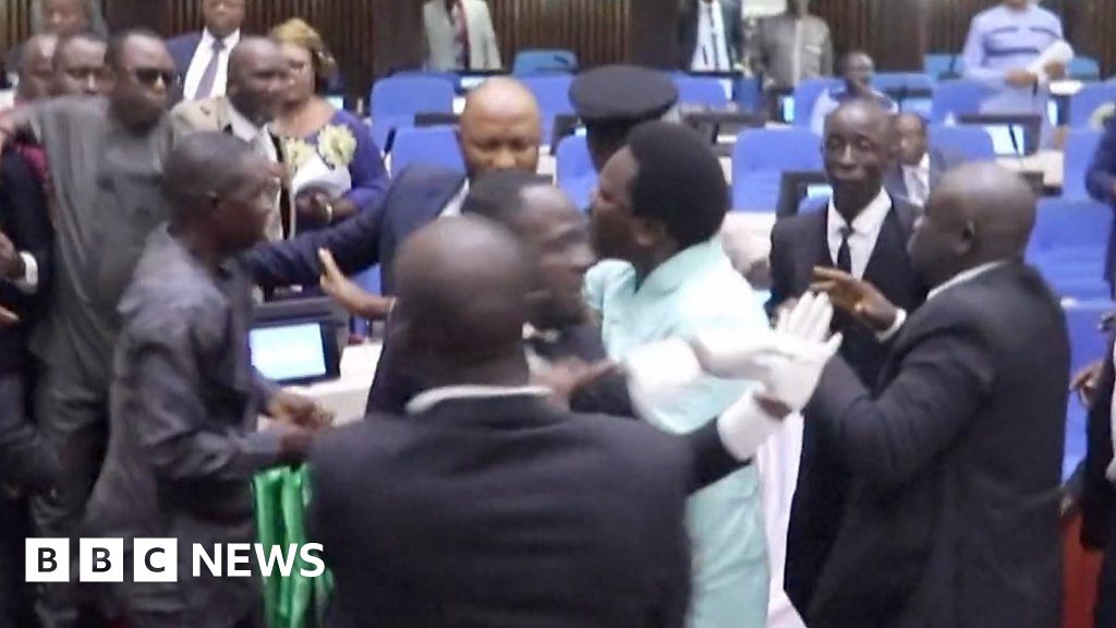 Chaotic scenes as Sierra Leone lawmakers brawl
