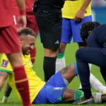 Neymar required a lot of treatment before limping off with ten minutes to go